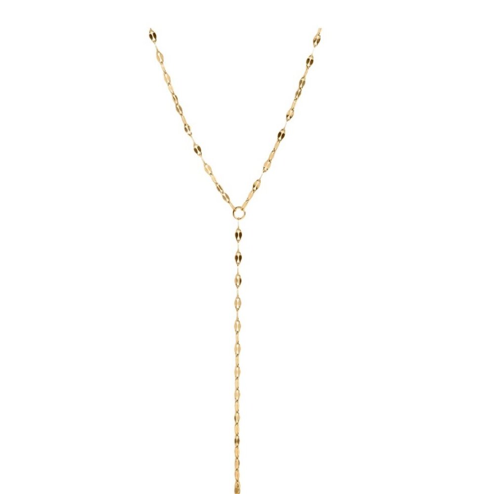 18k Gold PVD Y Lariat Necklace – Hypoallergenic, Tarnish & Water-Resistant Piece